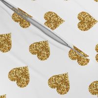 Gold Glitter Hearts Baby Fabric