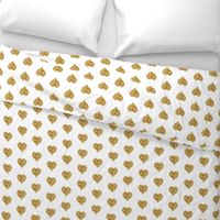 Gold Glitter Hearts Baby Fabric