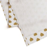 Gold Glitter Hearts Baby Fabric