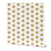 Gold Glitter Hearts Baby Fabric