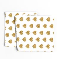 Gold Glitter Hearts Baby Fabric