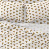 Gold Glitter Hearts Baby Fabric