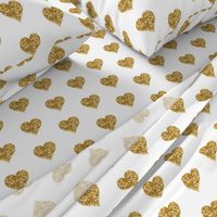 Gold Glitter Hearts Baby Fabric