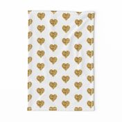 Gold Glitter Hearts Baby Fabric