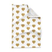 Gold Glitter Hearts Baby Fabric