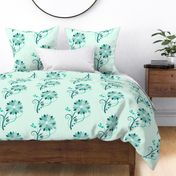 Stylized Flower - 12in (teal)