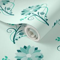 Stylized Flower - 12in (teal)