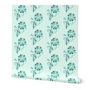 Stylized Flower - 12in (teal)