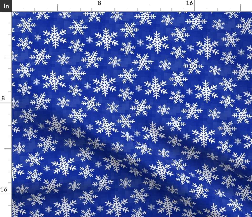 8-Bit Snow Flake - Dark Blue