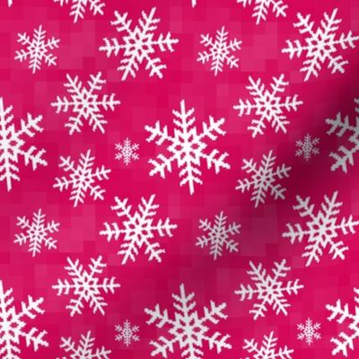 8-Bit Snow Flake - Hot Pink