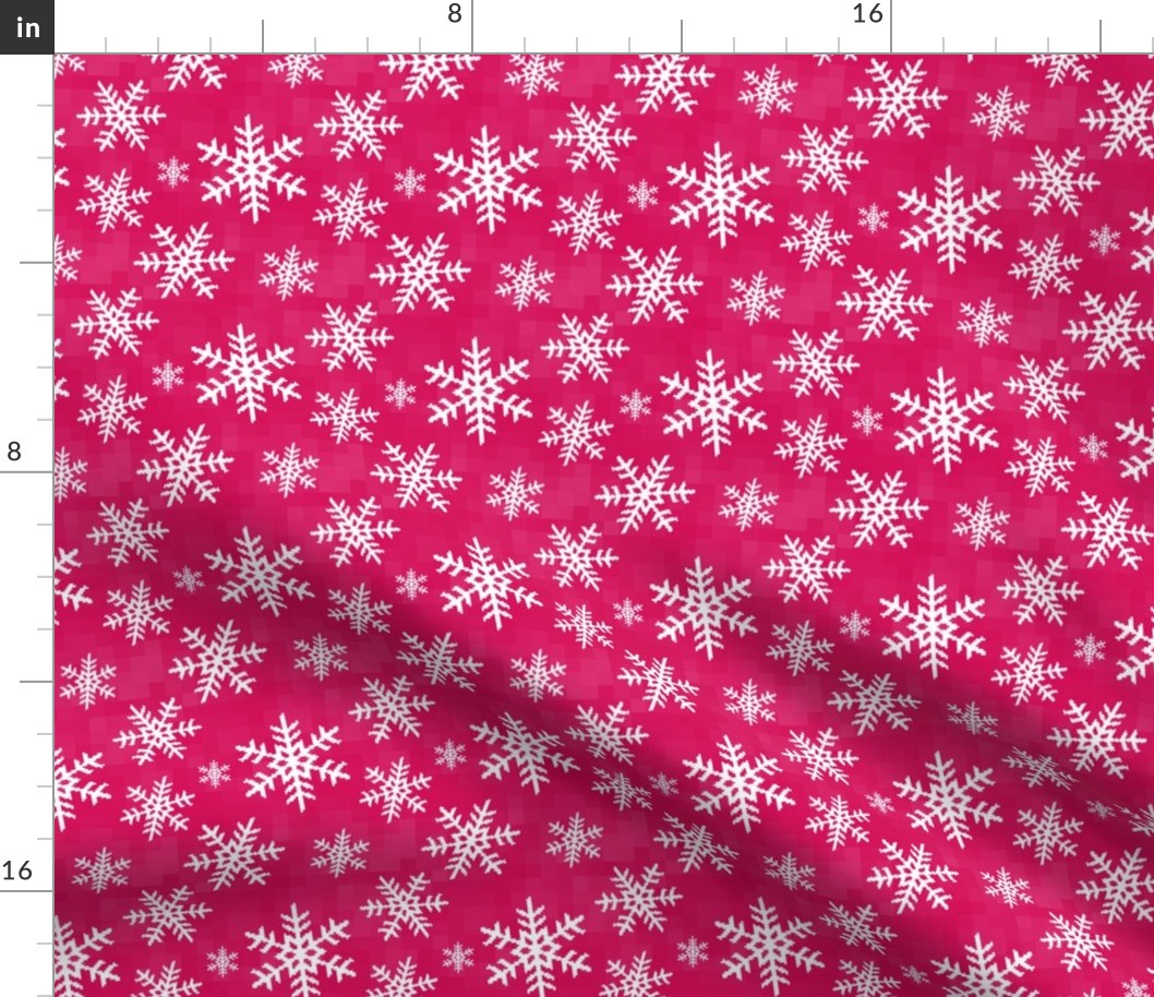 8-Bit Snow Flake - Hot Pink