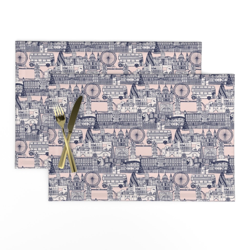 London toile navy blush