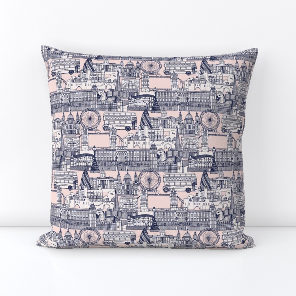 London toile navy blush