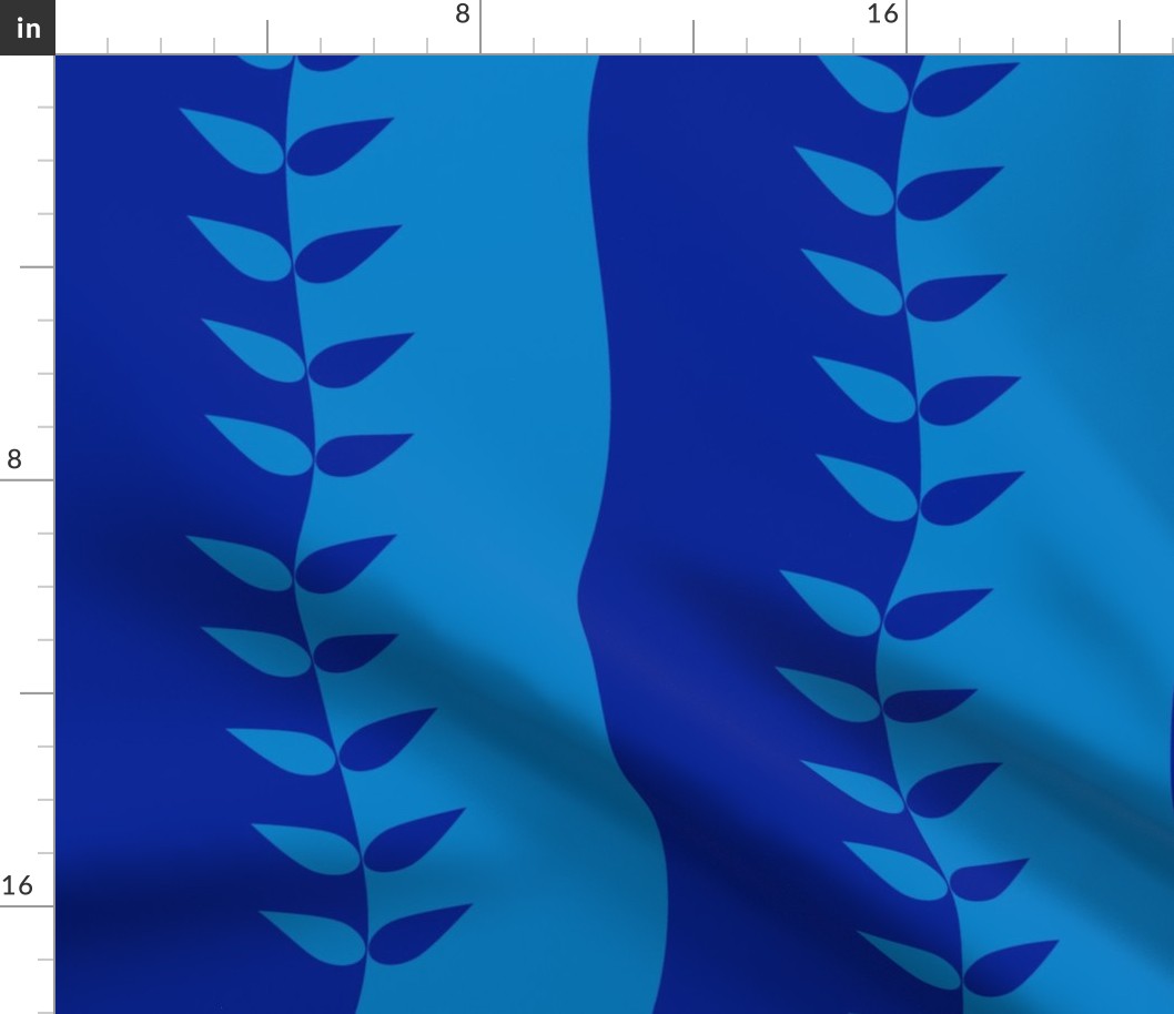 Blue Wavy Leaves