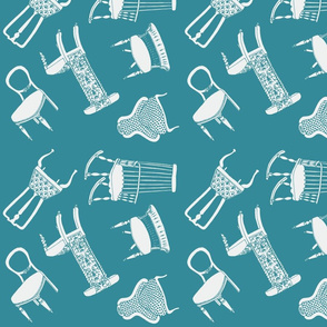 Victorian Chairs Ocean-Blue simple