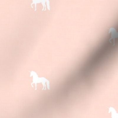 White Unicorn on Soft Blush Peach