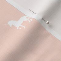 White Unicorn on Soft Blush Peach