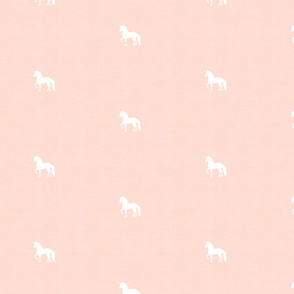 White Unicorn on Soft Blush Peach