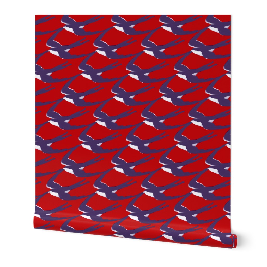 red, white, and blue swallows