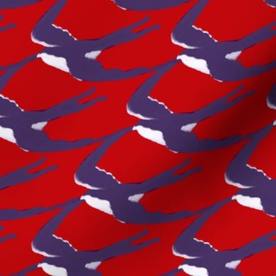 red, white, and blue swallows