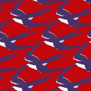 red, white, and blue swallows