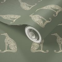 Greyhounds, Seeing Double - Heritage Green and Cream