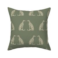 Greyhounds, Seeing Double - Heritage Green and Cream