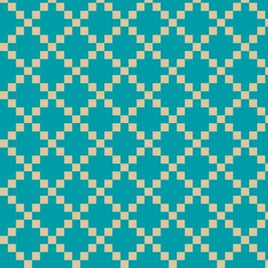 Pixel Box - Teal/Bone