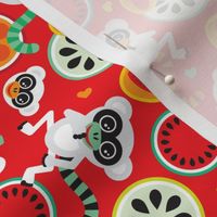 Maki monkey fruit pattern cool summer monkey print for kids