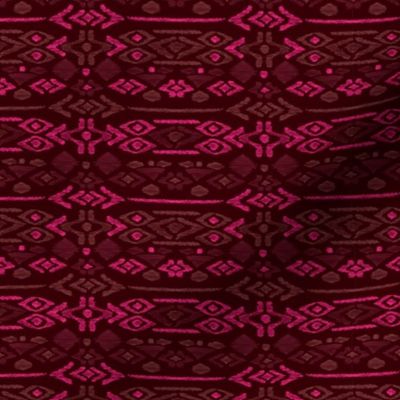 Maroon red aztec print