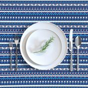 Aztec folklore indian pattern in winter eclectic blue