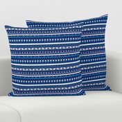 Aztec folklore indian pattern in winter eclectic blue