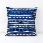 Aztec folklore indian pattern in winter eclectic blue