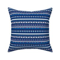 Aztec folklore indian pattern in winter eclectic blue