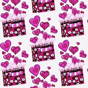 Purple gift bag of hearts