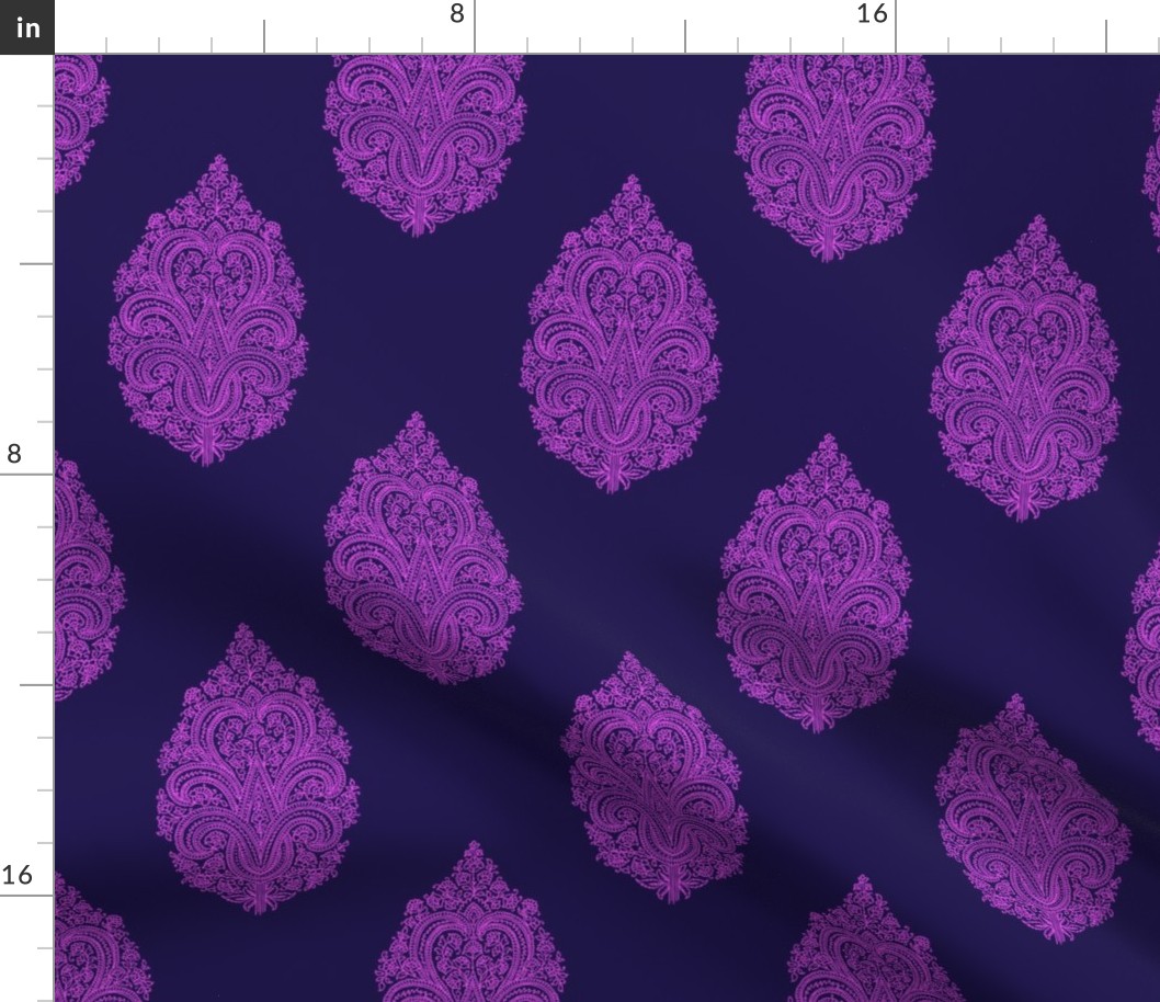 Solo Paisley Damask~ Horatio and Fuschia