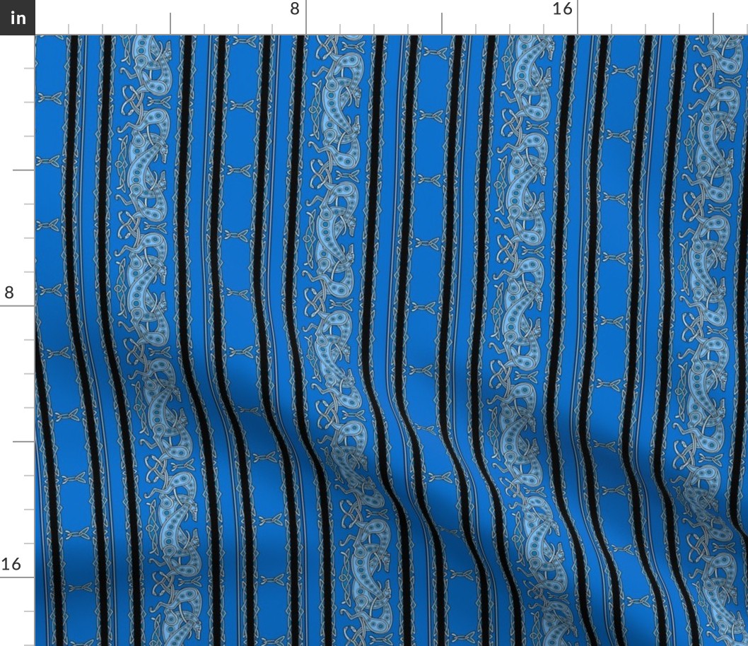 Celtic Knot Greyhounds, blue stripes