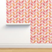 Watercolor Herringbone in Solid Pink MINI