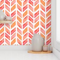 Watercolor Herringbone in Solid Pink MINI