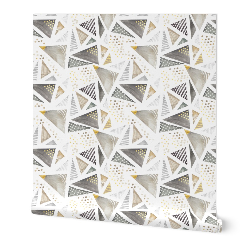 Geo Watercolor in Neutral Gold LARGE