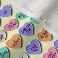 Anti valentines candy heart rows