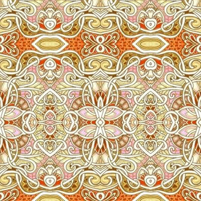 Abstract in Beige and Orange over dragon scales