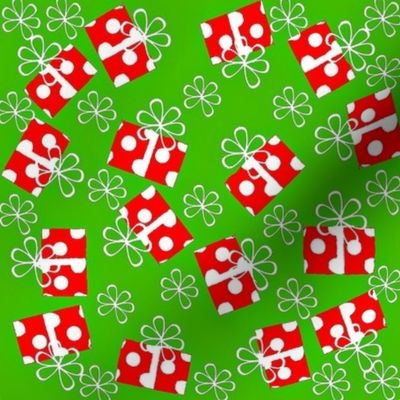 Christmas red polka dot wrap