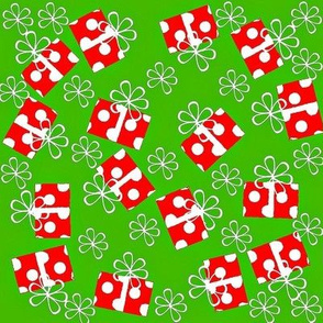 Christmas red polka dot wrap