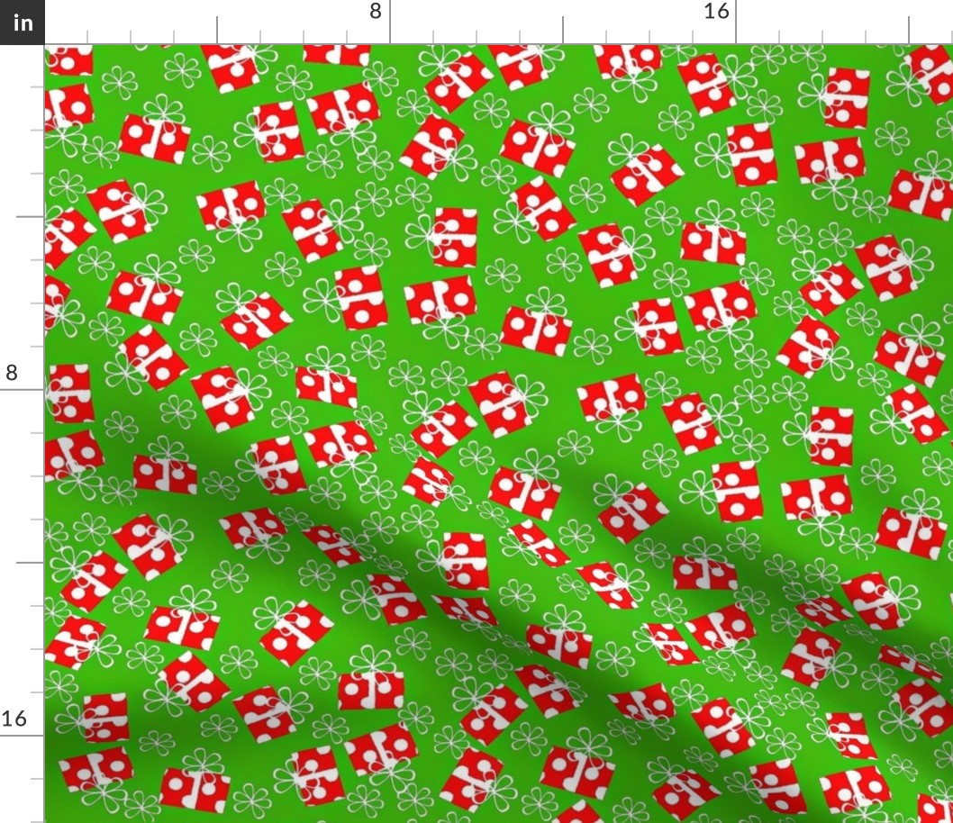 Christmas red polka dot wrap