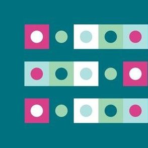 Dots and Squares on Teal