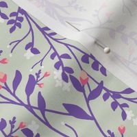 Regency Floral Vine Purple & Pink Blossom