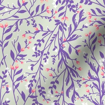 Regency Floral Vine Purple & Pink Blossom