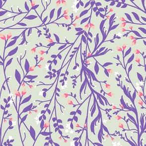 Regency Floral Vine Purple & Pink Blossom