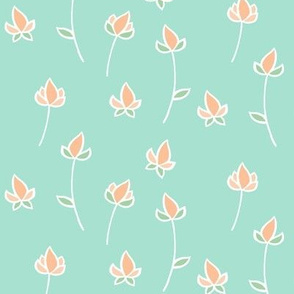 Blossom buds in Peach and Mint